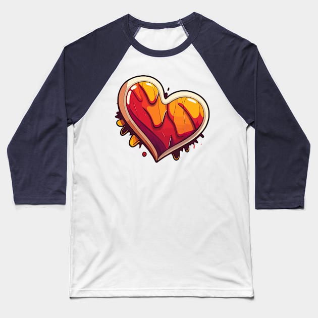 Street art style heart Baseball T-Shirt by JORDYGRAPH